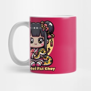 Kawaii Chinese New Year Snake and Girl Mug